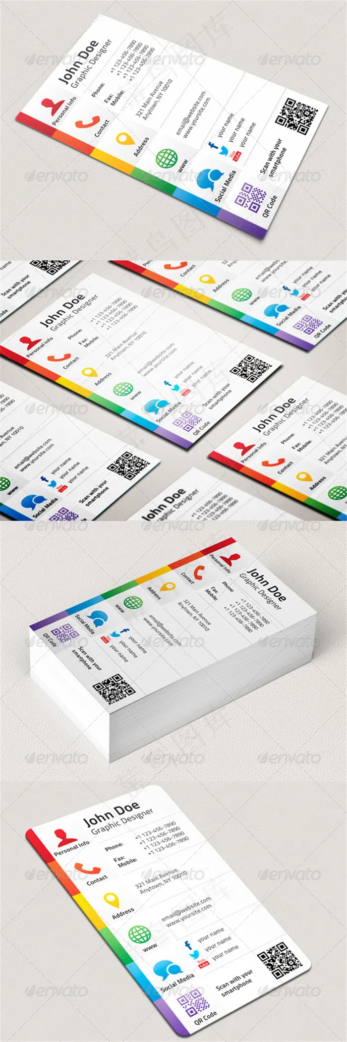 商业名片设计(675X1125(DPI:300))psd模版下载