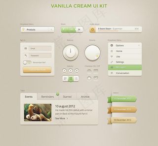 香草奶油ui工具包 psd分层