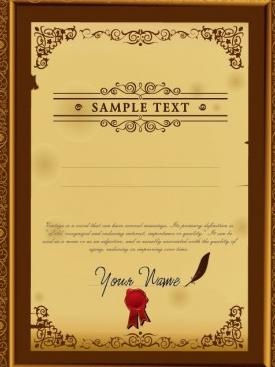 证书模板设计02矢量