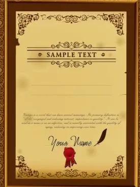 证书模板设计02矢量eps,ai矢量模版下载