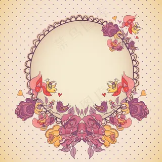 5复古婚礼请柬矢量素材