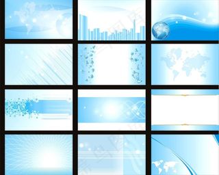 蓝色名片 科技地球 蓝色模块图片