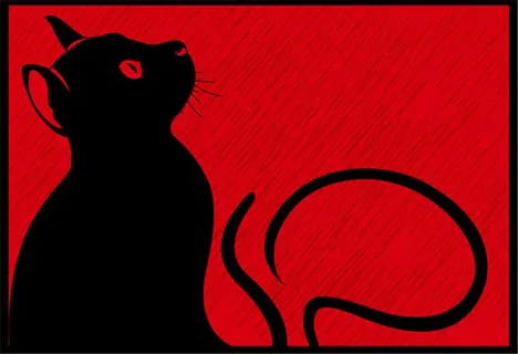 黑色猫咪插画矢量素材 黑色猫咪插画矢量素材