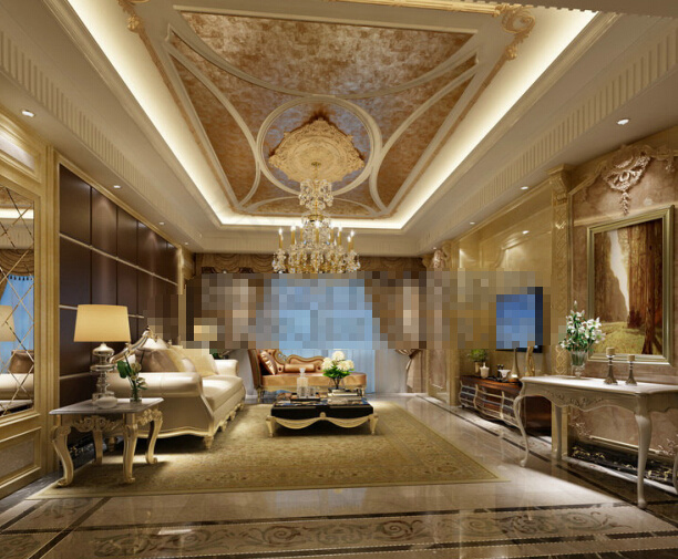 奢华客厅效果图设计素材
