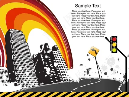 建筑和彩虹路背景 建筑和彩虹路背景