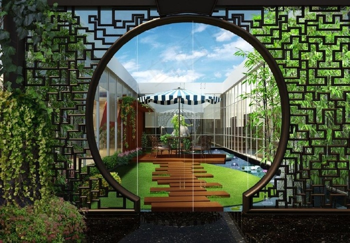 圆林花园效果图图片