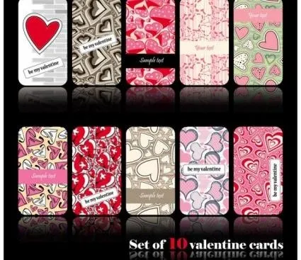 浪漫的心形图案卡02矢量eps,ai矢量模版下载