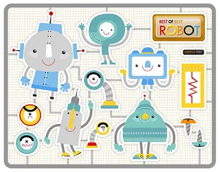 多种机器人卡通创意设计矢量素材V3