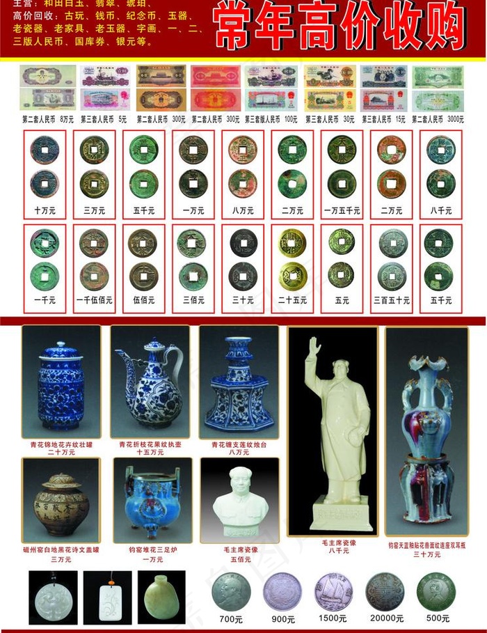 古币高价回收图片cdr矢量模版下载