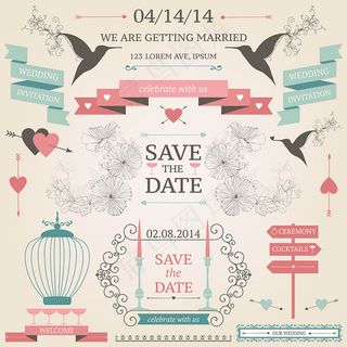 创意婚礼邀请函设计矢量素材