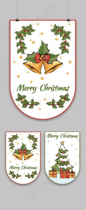 圣诞节超市商场促销特卖双面卡通吊旗