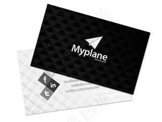 现代简约黑白名片psd素材