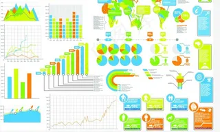 饼图柱状图等实用统计图表矢量素材