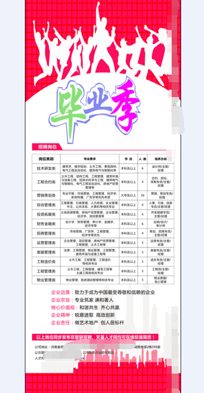 毕业季招聘展架cdr矢量模版下载