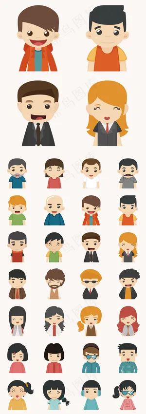 2017欧美商业时尚职业人物扁平化...