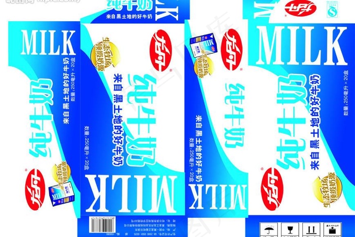 纯牛奶箱图片psd模版下载