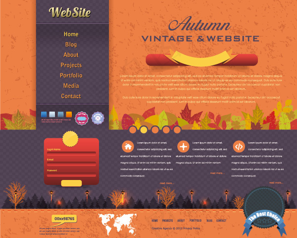 大气复古欧美网页模板