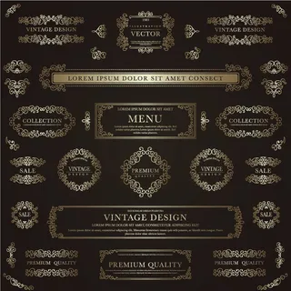 20款花纹框架设计矢量素材