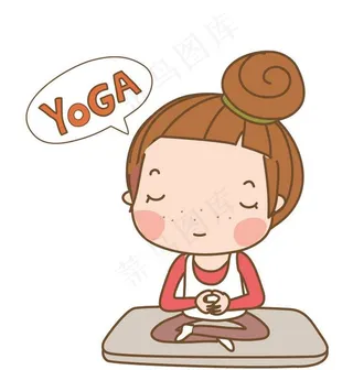 打坐 卡通儿童图片