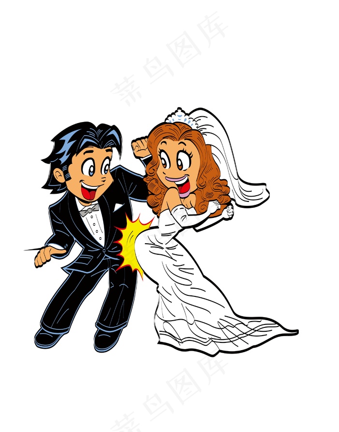 卡通人物情侣婚庆素材