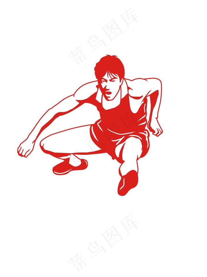 体育田径剪纸图片