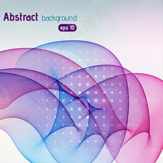 炫彩曲线背景矢量素材