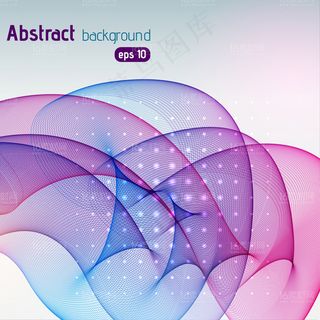 炫彩曲线背景矢量素材