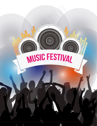 音乐KTV海报人物剪影png免扣素...