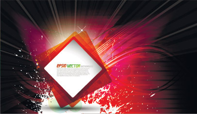 方形图案叠加光矢量背景