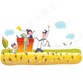 家庭卡通全家福