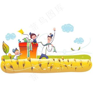 家庭卡通全家福