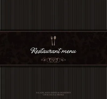 欧式花纹西餐厅菜单设计图片