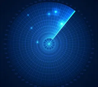 雷达单元的蓝色背景矢量