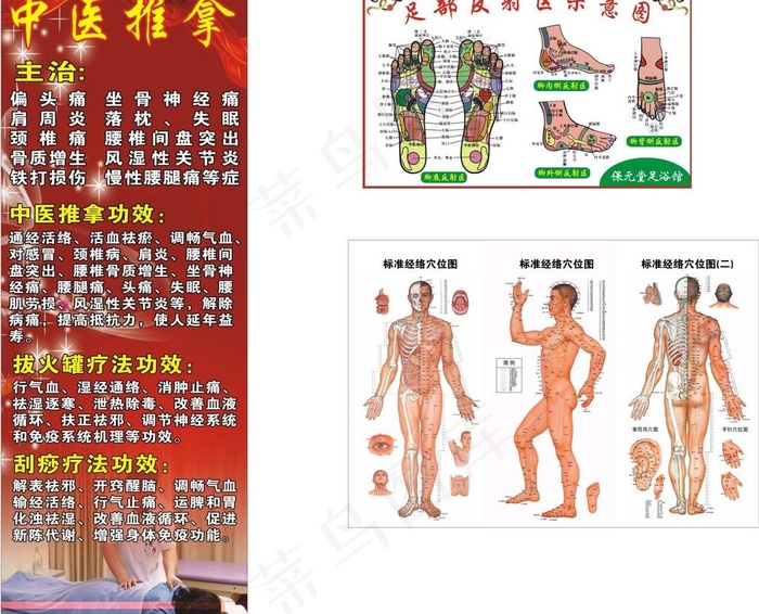 中医推拿足部反射图片cdr矢量模版下载