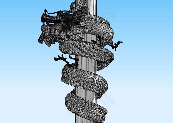 龙柱3D模型