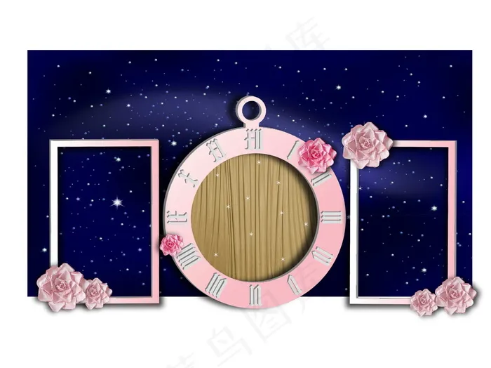蓝色星空婚礼主题背景设计ai矢量模版下载