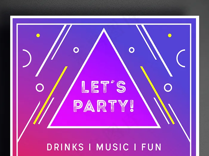 酒吧时尚派对海报设计ai矢量模版下载