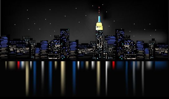 沿海城市建筑群 城市夜景图片