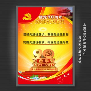 中国共产党建党90周年展板设计