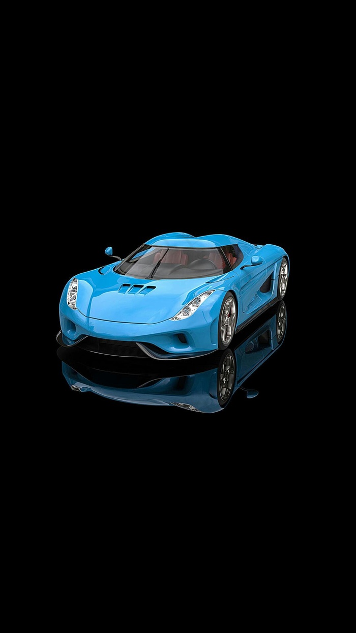 暗色调背景蓝色跑车高清摄影图片