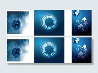 矢量地球与城市图片