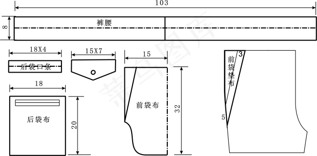 休闲裤设计素材