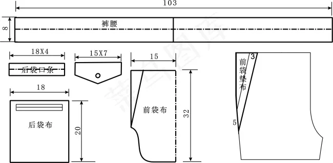 休闲裤设计素材cdr矢量模版下载