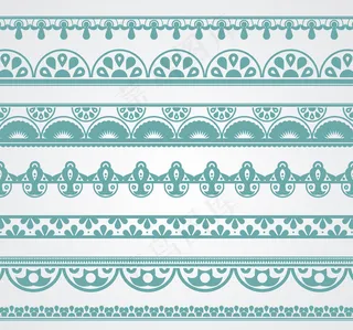 7款绿色花纹边条矢量素材