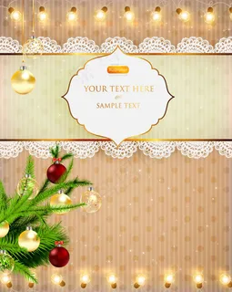 璀璨的圣诞灯光背景04——矢量素材