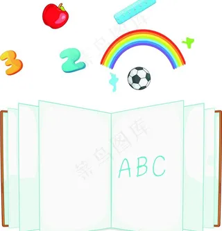 展开的书本 铅笔图片