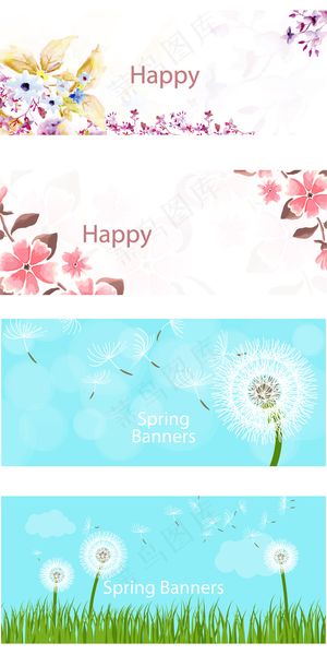 精美花卉背景手绘素材AI矢量图免费...