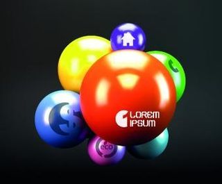 闪亮的3D球体背景矢量素材01