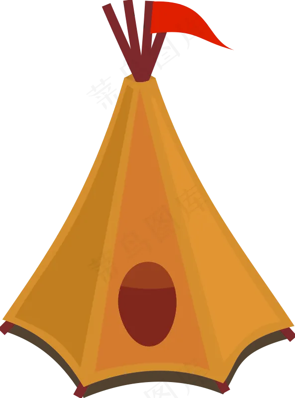 卡通TIPI /帐篷红旗
