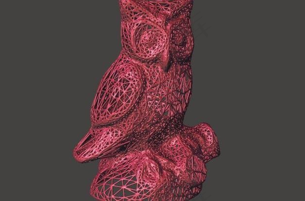 猫头鹰雕像3D扫描（Voronoi...